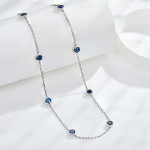 Bracelet chaîne unisexe en saphir cultivé en laboratoire de 4 mm en silicone, bijoux de mode - Product Image 4