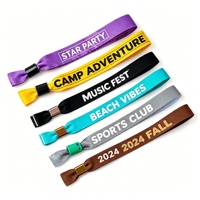 Bracelet en ruban personnalisé pour événements et festivals, tissé en tissu, étanche, léger, écologique, avec fermoir en plastique