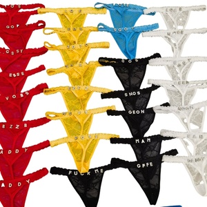 Tùy chỉnh kim loại Rhinestone thư Bikini thong phụ nữ Sexy Ren G-<span class=keywords><strong>string</strong></span> đồ lót cá nhân tên đồ lót biểu tượng tùy chỉnh - Product Image 4