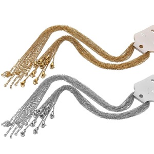 Stainless Steel Necklace 1.5mm O-Shaped Flattened <b>Chain</b> <b>Cross</b> Design Clavicle <b>Chain</b> Gold Silver Color For Gift - Product Image 2