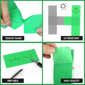 Ruban adhésif vert pour peintre BOMEI PACK, 1 pouce x 55 yards, 10 rouleaux (<span class=keywords><strong>550</strong></span> yards au total), papier crépon adhésif acrylique pour masquage mural - Product Image 3