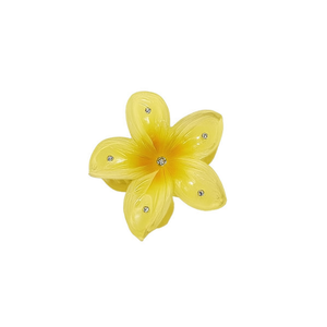 Fermaglio per capelli con fiore di frangipani con strass, 8 cm, accessorio per capelli da donna - Product Image 1