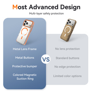 Nouvelle coque de téléphone antichoc transparente magnétique en métal de haute qualité avec cadre d'objectif métallique pour iPhone 17 18 Pro Max - Product Image 2
