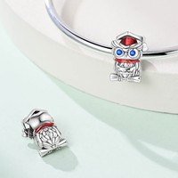 Oferta Especial: Abalorio Colgante de Plata 925 con Diseño de Gorro de Graduación y Serpiente, para Pulseras DIY, Accesorios de Joyería de Moda para Mujer, Regalo