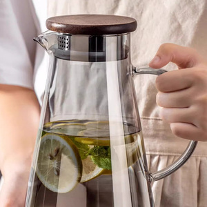 Đơn giản công suất lớn Ấm đun nước khói màu xám hổ phách rõ ràng nước lạnh bình nước giải khát ấm trà với tay cầm vòi - Product Image 5