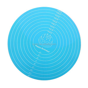 Tapis de cuisson en silicone personnalisé imprimé pour la cuisine, OEM & ODM, tapis de cuisson en silicone rond de 30 cm pour pâte et pâtisserie avec mesures - Product Image 5