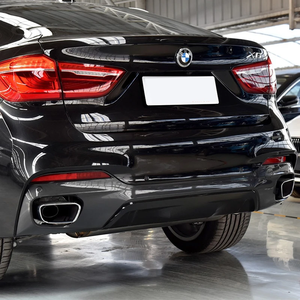 2014-2018 X5 F15 X6 F16 Tuyaux d'échappement en acier inoxydable, embout de <span class=keywords><strong>silencieux</strong></span> à bouche carrée, noir, pour échappement sport 28i 35i X5M - Product Image 6
