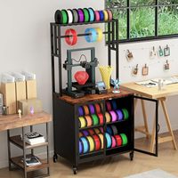 Support d'imprimante 3D robuste avec roulettes verrouillables, armoire de rangement pour filaments et table d'organisation pour studios à domicile et bureaux