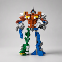 4 styles de briques de dinosaures à construire soi-même qui se combinent en un grand robot, jouet pour enfants, cadeau d'assemblage DIY
