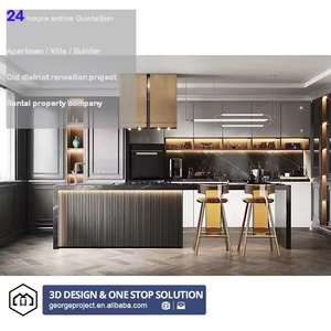 Armoires de <span class=keywords><strong>cuisine</strong></span> basses en MDF, style shaker, fines et étroites, avec porte en bois à grain de bois, pour projet résidentiel LA - Product Image 2