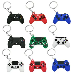 Groothandel Pvc Gamepad Sleutelhanger 2D Zacht Rubber Cartoon PS4 Game Controller Sleutelring