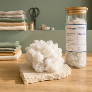Vikosan 7D 32HCS Fibre de polyester creuse conjuguée siliconée 100 % recyclable, matériau de rembourrage antistatique - Product Image 1