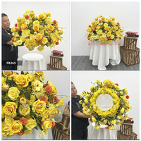 Centre de table artificiel blanc, arrangement de fleurs en soie en rangée, décoration de mariage, chemin de table, fleurs pour allée, boule de fleurs