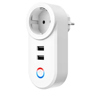 Carregador USB EU Plug WIFI Inteligente 16A Soquete Adaptador De Controle De Voz Para O Google Home Alexa Tuya Smart Life App