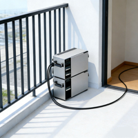 Système solaire photovoltaïque Plug and Play avec micro-onduleur et batterie de stockage d'énergie pour balcon superposé 5120Wh