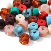 Perles cylindriques rondelles en acrylique marbré de 12 mm en gros, perles intercalaires lâches pour la fabrication de bijoux DIY (bracelets, colliers), fournitures en vrac