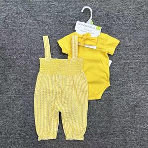 Conjunto de 3 Piezas de Overoles de Verano para Bebés y Niños, Estilo Moderno, Color Neutro, 100% Algodón, con Botones Ajustables - Product Image 5