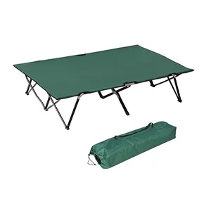 Cama plegable portátil con marco de hierro para acampar, cama de acampada con colchón y Marco de hierro, nueva