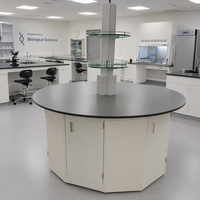 Table de laboratoire moderne avec structure en acier, plan de travail phénolique résistant aux produits chimiques, ensemble de mobilier de laboratoire pour salle de classe scientifique scolaire et atelier