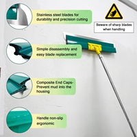 Kit de 12 grattoirs à peinture en acier inoxydable vert, 8 tailles de grattoirs, 2 rouleaux à mastic, perche télescopique pour murs, coins et cloisons sèches