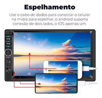 Reproductor de Audio Estéreo para Auto MP5 de 7 Pulgadas, Reproductor Universal de Música y Video FM con Bluetooth, USB, 12V y Cámara de Reversa de 8 LED
