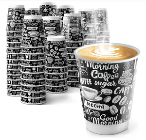 Custom 16 Oz Hot Cafe Koffie Papier Beker Voor Automaat