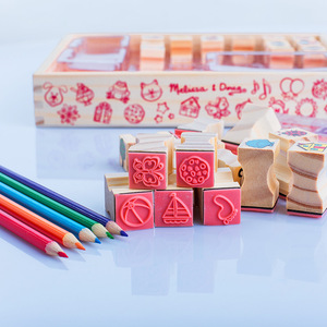 Ensemble de tampons en bois à thème de Noël avec manche en bois, pour scrapbooking, décoration de cartons, artisanat pour enfants, jouet imprimé, tampon en bois personnalisé - Product Image 5