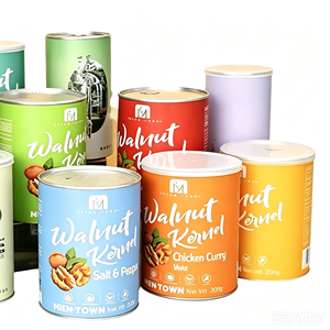 Food Grade <b>Paper</b> Can with Easy Peel Foil Lid, Round Cardboard Packaging Tube for Biscuit, Potato Chips & Snacks - Product Image 6