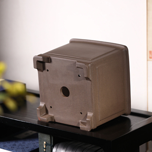 Zisha Square Bonsai <b>Pot</b> Handmade From Original Old Purple <b>Clay</b> And Bluish Gray <b>Clay</b> - Product Image 3