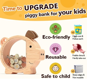 Alcancía de Madera de Alta Calidad, Alcancía para Adultos, Caja de Dinero de Madera - Product Image 4