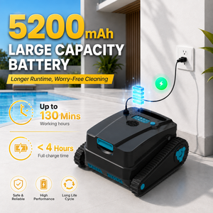 Robot <span class=keywords><strong>per</strong></span> Pulizia Piscine con Cingoli e Forte Potenza di Aspirazione, Batteria da 5200mAh, 4 Modalità di Pulizia e Funzione di Arrampicata sui Pareti - Product Image 5