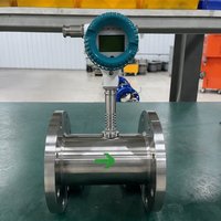 -20 - 120 ℃   Débitmètre à turbine pour liquides propres SS304 Pulse 4-20mA pour l'osmose inverse, l'eau, le diesel, le carburant