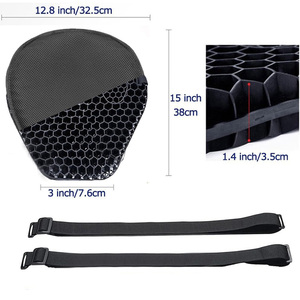 Cuscino in Gel per Sella <span class=keywords><strong>Moto</strong></span> 3D a Nido d'Ape, Assorbimento degli Urti con Coprisella per Viaggi Confortevoli - Product Image 4