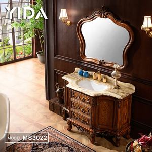 Mueble de Baño de Madera Clásico Resistente al Agua YIDA Pire, Mueble de Baño de Lujo con Espejo y Lavabo de Cerámica - Product Image 6