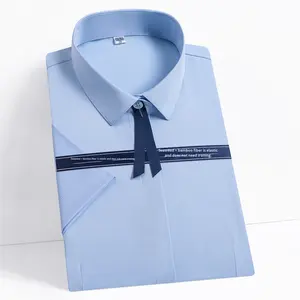 Camisa Blanca de Manga Larga para Hombre y Mujer, Fibra de Bambú y Algas Marinas, Elástica, Antiarrugas, Sin Plancha, Transpirable, Impermeable, Cuello Cuadrado - Product Image 6