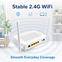 Un Año de Garantía, Calidad Probada, XPON ONU 4*1GE+VOIP+WIFI, Antenas Externas Dobles de 5dBi, Mini Unidad de Red de Fibra