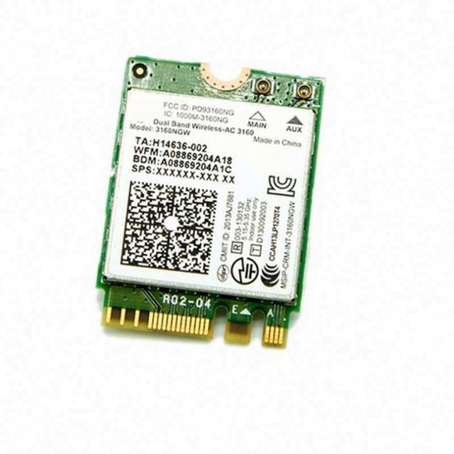 Dual Band Wireless-AC 3160 3160NGW NGFF M.2 Wifi Ble 802.11ac 2.4G/5Ghz Laptop Wlan BT 4.0 Combo Wireless Card