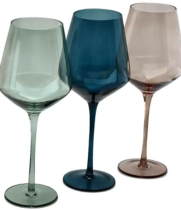 Gekleurde Wijnglazen, 16.5Oz (Set Van 6) Meerkleurig Glas-Ideaal Voor Alle Wijnsoorten En Gelegenheden