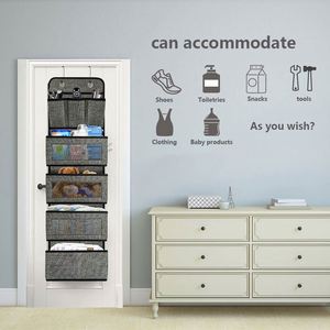 Nursery Pockets <b>Canvas</b> Simple Houseware Over-the-door Smart Design 5-tier Over the Door Hanging Organizer Storage - Product Image 5
