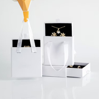 Boîte à bijoux de luxe écologique avec tiroir coulissant en papier pour bijoux, emballage cadeau écologique, logo personnalisé, pendentif, bague, collier