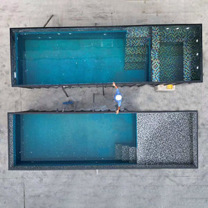 Piscine rectangulaire préfabriquée sur mesure de grande taille, spa jacuzzi modulaire en fibre de verre, piscine de jardin de 25 mètres - Product Image 5