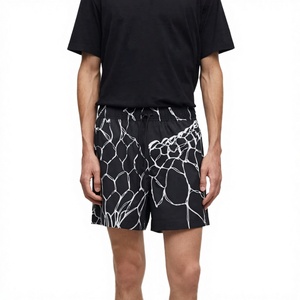 Pantalones Cortos de Marca de Moda, Tejidos, de Cintura Media, Casuales, de Poliéster/Algodón, Resistentes, Lisos, para Hombre, Primavera Verano, Estilo Americano, Cintura Elástica Sencilla - Product Image 3