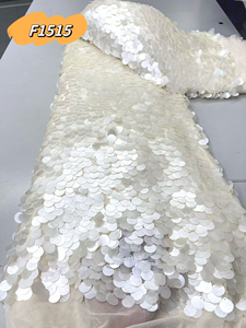Tissu en dentelle à grandes paillettes, tulle scintillant effet écailles de poisson, tissu en maille à paillettes pour robe de cérémonie - Grande Vente - Product Image 4