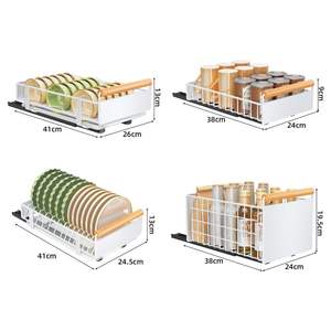Tiroir pratique bol vaisselle étagère de rangement retirer plateau à vaisselle support évier étagère de rangement tirer panier armoire intégré organisateur de cuisine - Product Image 6