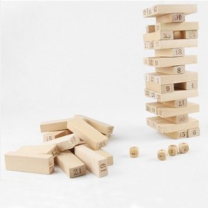 Bloques de madera número derrocar madera juego de juguetes de bloques de apilamiento Torre divertido jardín patio juego educativ - Product Image 5