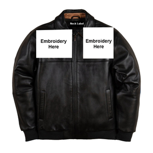 Chaqueta de Cuero Vacuno para Hombre, con Cuello Alto, Nuevo Diseño de Moda, Gran Venta - Product Image 4