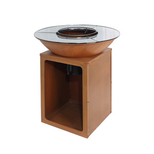 Fire Pit Outdoor Patio Wood Burning Stove Multifunctional Smokeless Campfire Grill With Steel Bowl And Wooden Stand - Product Image 3
