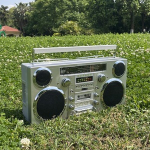 Boombox rétro portable, lecteur de cassettes, lecteur CD, radio-cassette BT, enregistreur USB SD TF, enregistrement, son stéréo HIFI, inversion automatique - Product Image 2