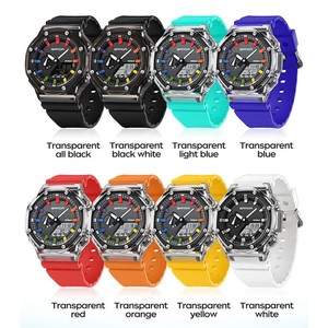 Reloj Digital Transparente SANDA 3341, Reloj de Pulsera Moderno y Colorido, Reloj Electrónico Casual a Prueba de Agua para Estudiantes - Product Image 2