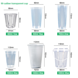 Gobelets en plastique transparent avec couvercles, gobelets en plastique jetables, logo personnalisé imprimé, gobelets pour boissons froides, PET PP 12oz 14oz 16oz 18oz 24oz - Product Image 6